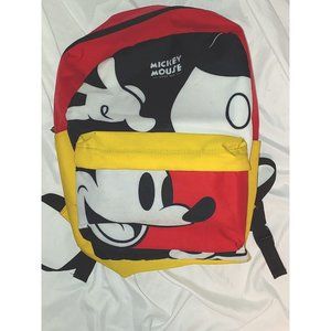 Bioworld Disney Multi Color Backpack MICKEY MOUSE Sleeve Black Red 18" x 14